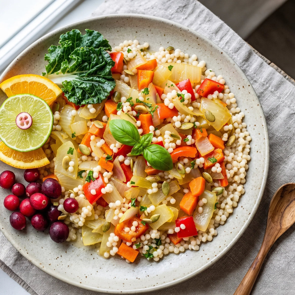 Salade d’automne avec perles de couscous