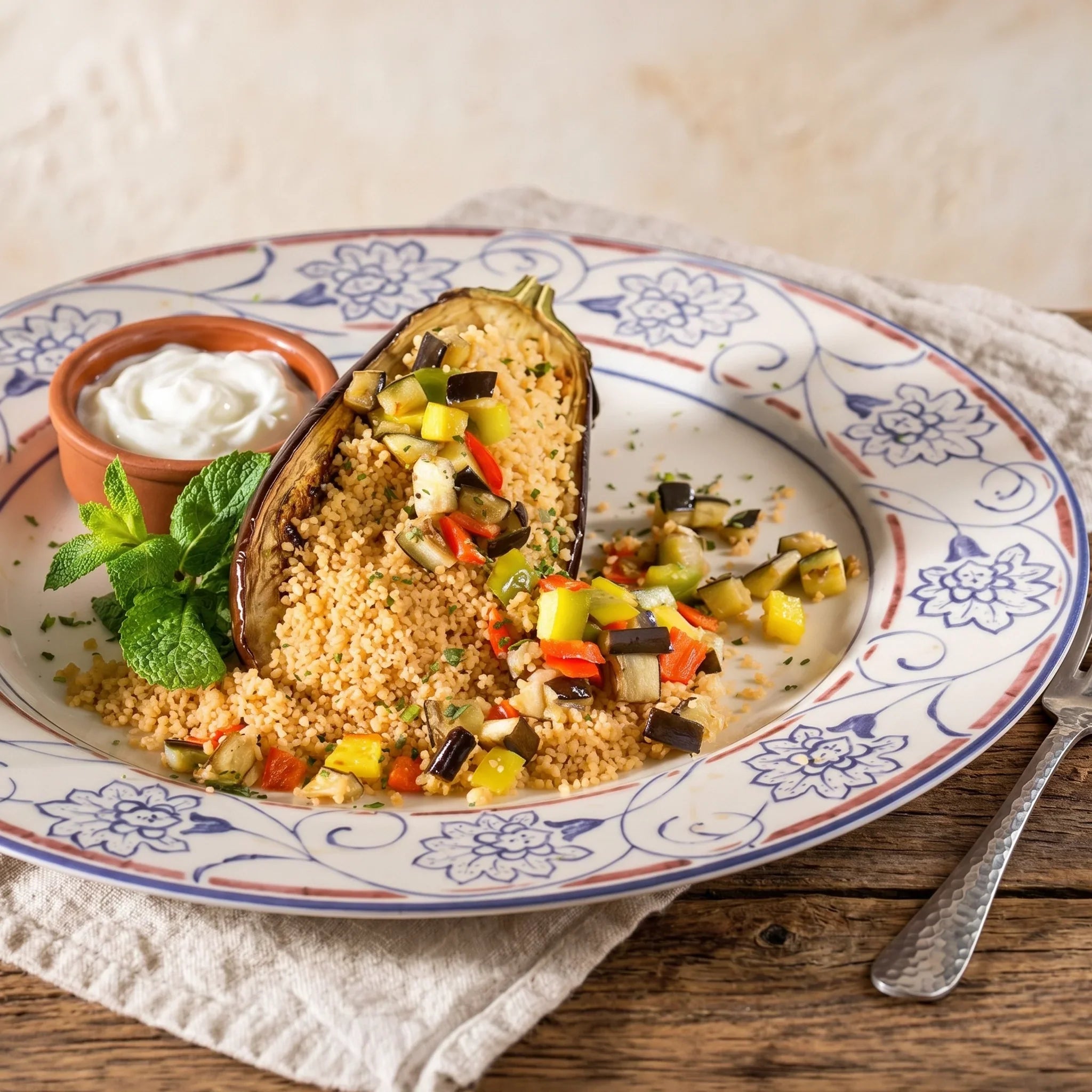 Couscous méditérranéen avec légumes rôtis au balsamique