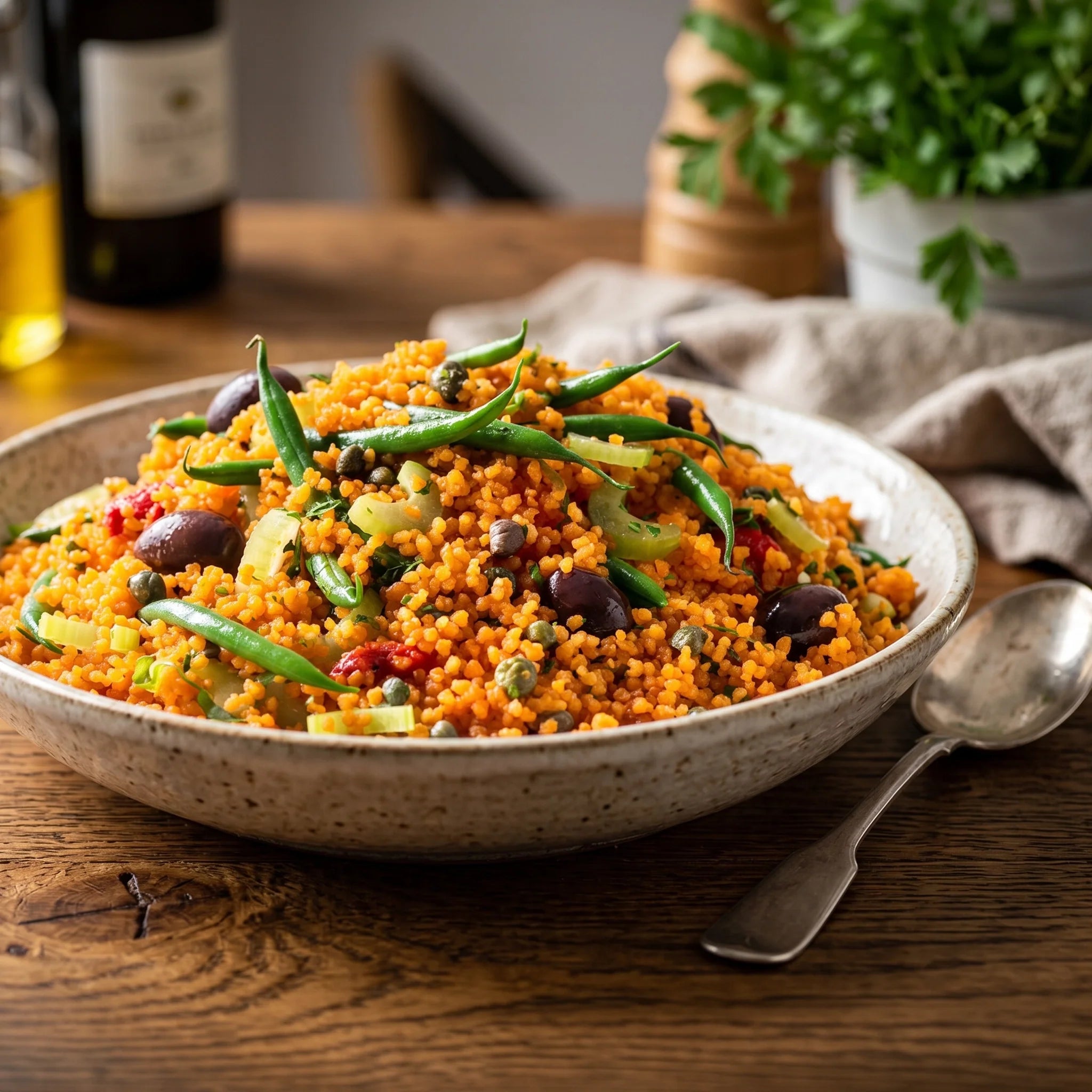 Salade de couscous niçoise aux tomates