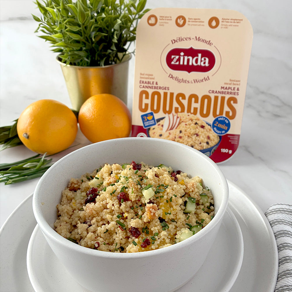 Orange and cranberry couscous salad